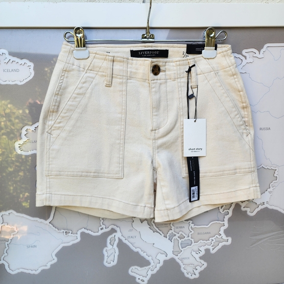 Liverpool Los Angeles Utility Shorts Flap Pockets 4 1/2" Inseam Size 26 NEW - Picture 6 of 13